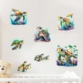 Self-adhesive sea turtle wall stickers with coral and bubbles for kids room decoration - Sea Turtle And Fish