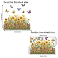 Pegatinas de pared autoadhesivas de girasoles y mariposas para decoración del hogar - 30*90CMX2 Juego en Bolsa