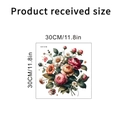 Detail view showing 30cm square self-adhesive floral sticker with vintage peony pattern - Realistic Floral Style B (KSY314B)