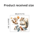 Wandtattoo Eichhörnchen und Vögel im Aquarellstil inklusive Maße für Wanddeko - In Beuteln Verpackt