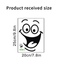 Dimensiones detalladas de la pegatina autoadhesiva de cara sonriente para baño 20x25cm - Embalaje en Bolsa