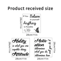 Three-piece motivational English quote wall stickers with butterfly accents and size details - Butterfly English Quotes (SA-6)