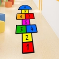 Colorful hopscotch floor decal with numbers 1 to 9 for kids room or kindergarten decor - One Color / 30x90cm