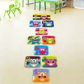 Detail of colorful cartoon monster floor stickers for hopscotch numbered 1 to 9 - Monster (Monster Hopscotch)