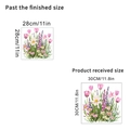Detailed size specifications for pink tulip and lavender floral waterproof wall decals - Warm Spring Combo (KSY337E)