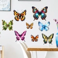 Lot de 8 autocollants muraux papillons colorés pour décoration et masquer les imperfections - 8 Papillons