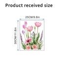Detailed size specifications for tulip and flower waterproof self-adhesive wall stickers - Hand Painted Tulip (KSY337F)