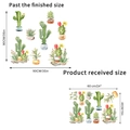 Vinilos decorativos de cactus acuarela set con lámina 60x40cm para el hogar - KSA121-40x60cm