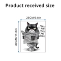 Funny black cat reading newspaper bathroom sticker dimensions 25x30cm wall decal - Cat