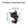 Tableau des tailles détaillé pour sticker mural chat noir mignon, dimensions 30x25 cm - 25x30cm / KSA118C