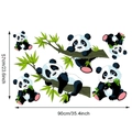 Tabella taglie dettagliata per adesivi murali panda con motivi di bambù e dimensioni reali - Stile Panda Grandi (KS6773 Grande)