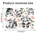 Macro view showing layout dimensions for panda wall stickers with sizes 42cm by 57cm - Panda Butterfly Style (KSA-25)
