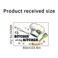 Kitchen wall sticker with chef hat and 'No BITCHIN' in my KITCHEN' quote 40x60cm size - Kitchen Humor Series (KSA130C)