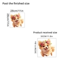 Size guide for cute cartoon puppy wall sticker showing sheet and finished display dimensions - Pink Puppy Style (KSC-4) / 30x30cm
