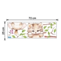 Detaillierte Maße des handgemalten gelben Katzen-Wandtattoos im Format 70 cm mal 25 cm - 278-25*70CM
