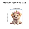Detailed product size chart for cute cartoon dog wall sticker with 25cm by 30cm dimensions - Colorful Decal Pomeranian Style (KSC-8)