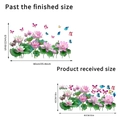 Adesivi murali impermeabili con fiori di loto rosa e farfalle colorate per decorazione - 40*90 Confezionato In Busta