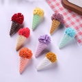 Accessoires cheveux cône de glace 2,5 cm colorés avec pompon tulle et base en résine - Crème Glacée Couleurs Mixtes