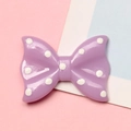 Purple resin bow charm with white polka dots for DIY hair accessories and phone cases - 2.1x2.8cm / Purple with White Polka Dots