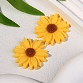Accessori in resina girasole gialla con petali 3D per orecchini e artigianato DIY - Grande / Giallo
