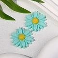 Due margherite in resina celeste per gioielli fai-da-te e accessori per abbigliamento - Grande / Azzurro