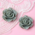 Makroaufnahme von 18 mm grauen Harzrosen für DIY-Schmuck und Bastelzubehör für Haare - Braun