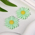 Ciondoli a margherita in resina verde chiaro e gialla per gioielli DIY e accessori - Grande / verde chiaro
