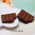 Macro shot of 1.4x1.8cm miniature resin chocolate cabochon for DIY crafts decoration - 1.4x1.8cm / Sandwich Style-Coffee