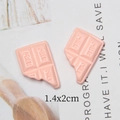 Pink resin milk chocolate charms with bite mark detail for DIY phone case crafts - Pink Small Style / 1.4x2cm