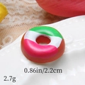 Macro shot of 2.2cm miniature resin donut showing colorful frosting and texture details - B Three Colors