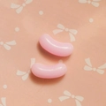 Coppia di ciondoli in resina rosa a forma di fagiolo per decorazioni di custodie DIY - Rosa