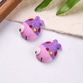 Detail of colorful resin clownfish charms with textured matte finish for DIY accessories - Sold by Piece / Purple