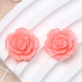 Rosa Barock Harz-Rosenblüten DIY Schmuckzubehör auf weißem Displayständer - 19mm / Rosa