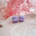 Mini-Makronen-Cabochon in Lila mit weißer Cremefüllung für DIY-Handyhüllen und Bastelarbeiten - Lila