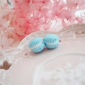 Handmade light blue polymer clay macaron charm for DIY phone cases and jewelry kits - Light Blue