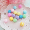Miniature resin macarons in pastel pink and blue for DIY phone case and crafts decor - Multicolor