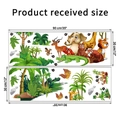 Jungle animal wall decals set with size dimensions of 90x30cm on a white background - Large Multicolor Style