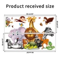 Detail view showing received size of cartoon animal wall stickers featuring lions and elephants - 30x90cm x 2 Sheets