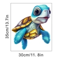 Detailed size specifications for the 3D blue sea turtle wall sticker 35x30cm - Cartoon Sea Turtle Style