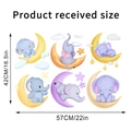Layout and dimensions of watercolor elephant moon and clouds nursery wall decals - 42*57CM In Bag Packaging
