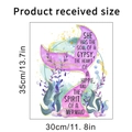 Guía de tallas detallada para vinilo de sirena acuarela con medidas de 35cm por 30cm de ancho - Cita de Cola de Sirena en Acuarela (KSA45B) / 30x35cm