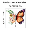 Dettaglio dell'adesivo murale farfalla girasole con dimensioni di 30cm per 30cm - Farfalla Floreale Ispiratore B (KSA46B)