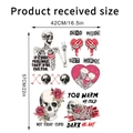 Detaillierte Blattgröße von Blumen-Schädel und Herz-Wandtattoos mit 42cm x 57cm Maßen - 42*57CM In Beutelverpackung