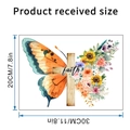 Dettaglio adesivo murale farfalla floreale con specifiche di dimensioni 20x30 cm - Farfalla Croce Girasole D (KSA46D)