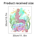 Detalle del adhesivo Mermaid at Heart que muestra las medidas del producto de 30x35cm - Cita Mermaid at Heart (KSA45D) / 30x35cm