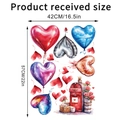Detail showing self-adhesive wall stickers dimensions 42x57cm with heart balloon design - 42*57cm