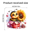 Detalle del vinilo decorativo de 40cm con abeja y corazón para dormitorio - 40x40cm