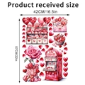 Detailliertes Layout der Valentinstag-Aufkleber mit Herz, Postfach und Rosenmustern - Standardtyp
