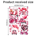Detalle de las dimensiones de los adhesivos de pared San Valentín 42cm x 57cm hogar - 42cmx60cm