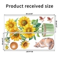 Dettaglio di adesivi murali con girasoli e gatto in due fogli da 30x90cm ciascuno - Set di 2 Fogli 30*90CM